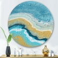 thumbnail image 2 of Designart 'Abstract Composition In Blue and Yellow VI' Modern Circle Metal Wall Art 29x29 - Disc of 29, 2 of 5