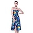 thumbnail image 3 of Women's Hawaiian Luau Halter Floral Print Halter Dress XL Blue Sunset, 3 of 4