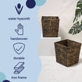 thumbnail image 2 of happimess Theo Coastal Farmhouse Handwoven Water Hyacinth 4.8-Gallon Tapered Square Wicker Waste Basket, Brown (Set of 2), 2 of 6