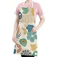 thumbnail image 5 of Beige Pioneer Flower and Leaf Pattern Apron-Garden Aprons for Women with Pockets-Cotton Linen Waterproof Kitchen Cooking Gardening Aprons Adjustable for Kitchen,Cooking,BBQ and Salon 33x27 Inch, 5 of 7