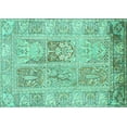 thumbnail image 1 of Ahgly Company Machine Washable Indoor Rectangle Persian Turquoise Blue Traditional Area Rugs, 8' x 10', 1 of 4