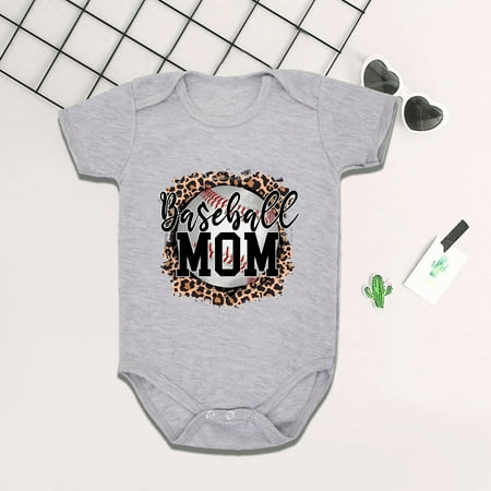 

Clearance! Realhomelove Baseball Mom Onesie Baby Boys Girls Newborn Bodysuit Onesies New Baby Jumpsuit Romper 18-24 Months