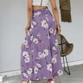 thumbnail image 4 of Boho Floral Wide Leg Pants for Women Summer Casual High Waisted Flowy Split Front Beach Palazzo Pants with Pockets, 4 of 4