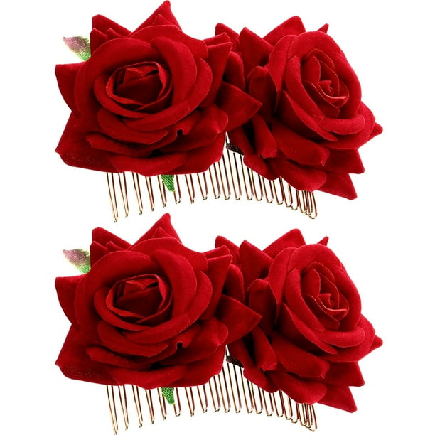 Rose hair accessories for weddings discount