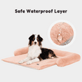 thumbnail image 2 of allisandro Calming Furniture Protector Dog Bed with Soft Neck Bolster, Waterproof Faux Fur Couch Cover with Removable Cover, 32 x 30 x 5 Inches, Light Orange, 2 of 5