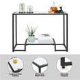 thumbnail image 3 of Alden Design Modern Glass Entryway Console Table for Living Room, Black, 3 of 7