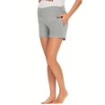 thumbnail image 6 of Yawrut Women's Maternity Shorts, Soft High-waisted Wrap Around The Abdomen, Light grey Pocket Fashionable Yoga Women Shorts For Pregnant, 6 of 6