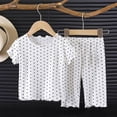thumbnail image 6 of Virmaxy Polka Dot Ruffle Top and Cropped Pants Set Girls Summer Two Piece Outfit with Elastic Waist for Sweet Casual Style, for 3-10 Years, 6 of 9
