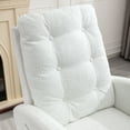 thumbnail image 6 of DUOSONG Accent Rocking Chair With Footrest High Back Rubber Wood Rocking Legs Bedroom Living Space 26.77D X 38.36W X 39.76H Inch White Foam+Spring Furniture Primary Living Space Rocking Chairs, 6 of 12
