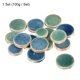 thumbnail image 3 of Uxcell 100g Azulejos de cerámica para mosaicos en masa, azulejos de cerámica redondos de hielo agrietado azul verde para kits de mosaico, 3 of 7