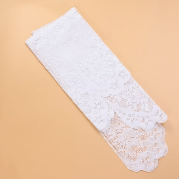 FOMIYES Kitchen Curtain White Polyester 1Pack 63x24in