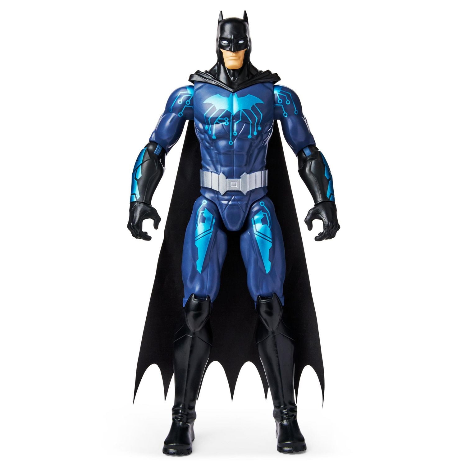 Batman 12-inch Bat-Tech Batman Action Figure (Black/Blue Suit), Kids Toys for Boys Aged 3 and up