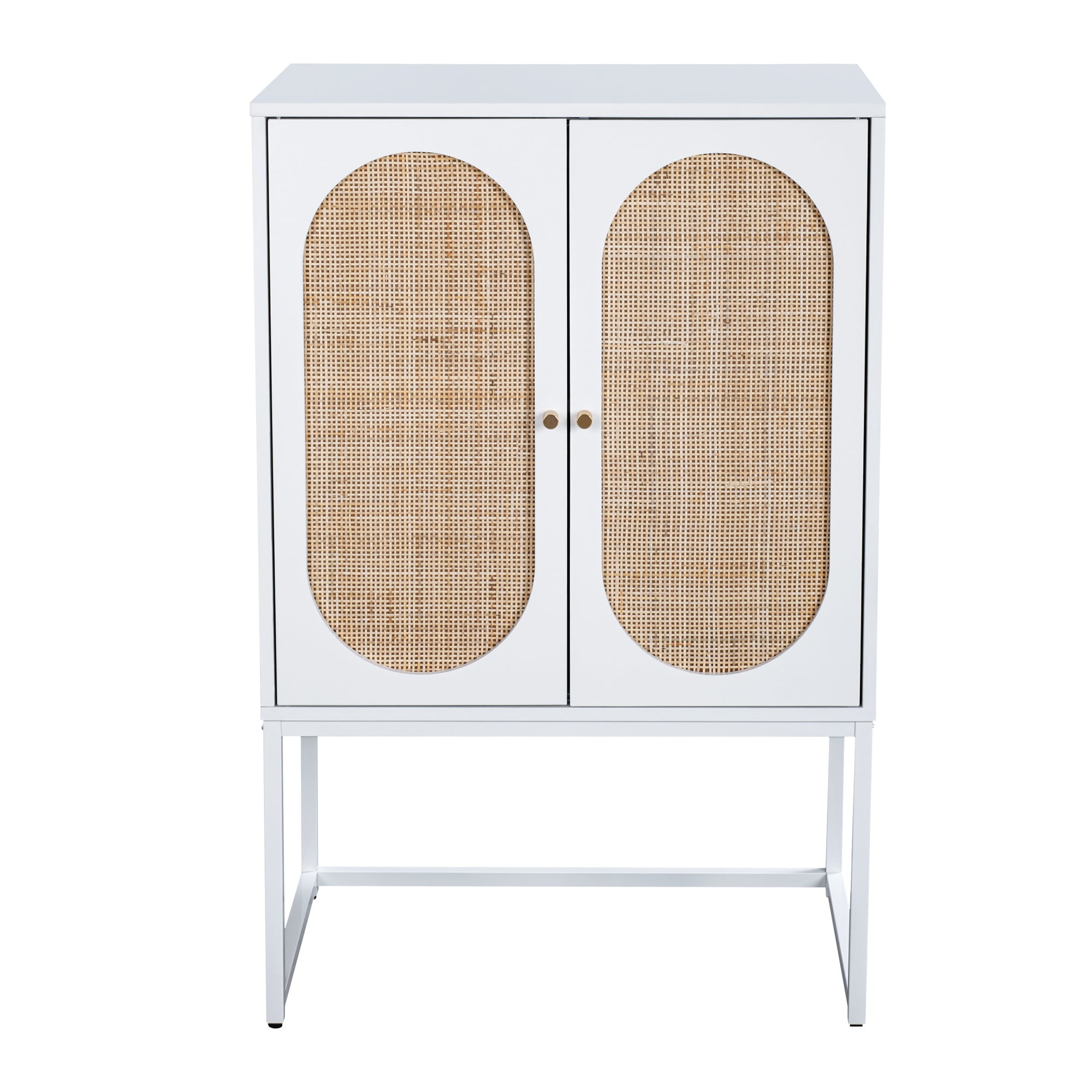 YYAo 2 Door Kitchen Cabinets, Easy Assembly Rattan Pantry Cabinets with Adjustable Shelf for Living Room Bedroom, White YYAo 2 Door Kitchen Cabinets, Easy Assembly Rattan Pantry Cabinets with Adjustable Shelf for Living Room Bedroom, White