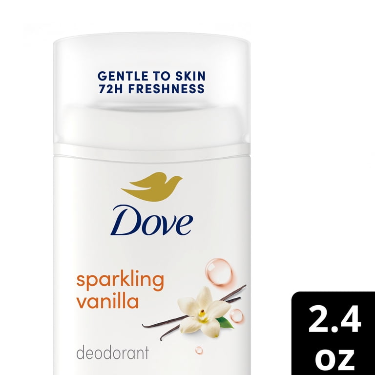 Dove Deodorant Stick for 72 Hour Odor Protection Sparkling Vanilla Aluminum Free, 2.4 oz