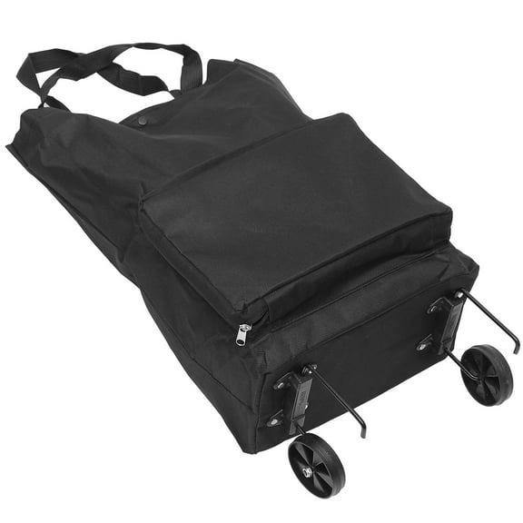 Uonlytech Grocery Tote with Wheels Foldable Cart Black 1Set