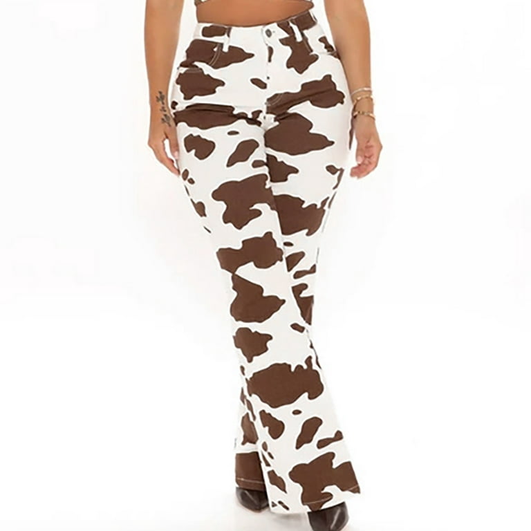 MaFYtyTPR Clearance Sale Items Women Plus Size PantsWomen's Skinny Cow  Brown Denim High Waist Pants