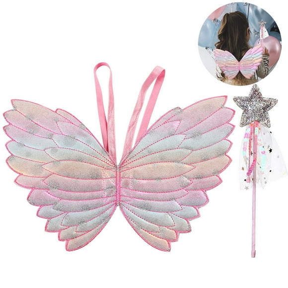 Fairy Wing Lovely Decorative Butterfly Wing Dress up Wing with Wand for Kids
