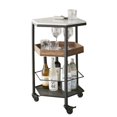 thumbnail image 1 of Steve Silver Rosko Hexagon White Marble Top Cart, 1 of 3