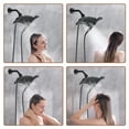 thumbnail image 3 of Bright Showers High Pressure Dual Shower Head Combo with Rainfall & Handheld, 4 Spray Settings, Tool-Free Installation, 60" Stainless Steel Hose, Matte Black, 3 of 7