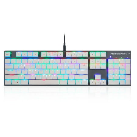 MOTOSPEED CK94 Slim Mechanical Keyboard Gaming Keyboard Wired USB Keyboard Customized LED RGB Backlit with 104 Keys Translucent