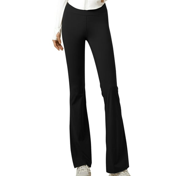 YABCSAZ Leggings for Women Butt Lifting Leggings Solid Color Flare Pants High Waist Tummy Control Fitness Yoga Pants with Pockets for Workout, Jogging, Running,Yoga