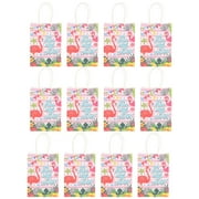 NUOLUX 12pcs Creative Flamingo Gift Bags Chic Candy Paper Bags Stylish Party Gift Bags