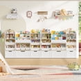 thumbnail image 2 of Hiphuta 56”W Kids Toy Storage Organizer with Bookshelf, 3 Removable Drawers & 7 Toy Boxes, Large Wood Toy Organizer for Playroom, Bedroom & Living Room, White, 2 of 7