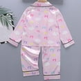 thumbnail image 2 of KHONTS Girls Cute Printed Satin Pajamas Button down Pajamas Sets Nightgown, 2 Piece, Sizes 3-8 Years, 2 of 4