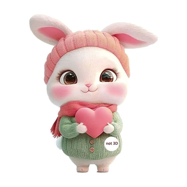 Easter Bunny Pendant Keychain For Car Rearview Mirror Or Backpack Accessory Acrylic Multicolor 8 cm