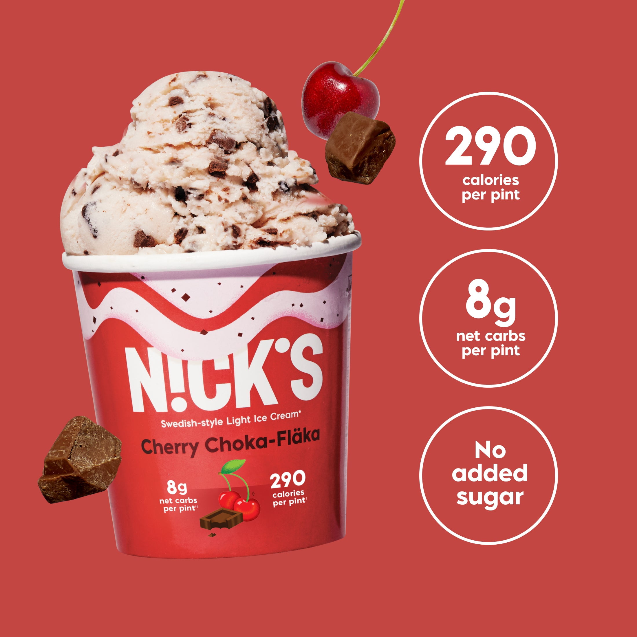 NICK'S Cherry Choka-Fläka Light Ice Cream - Walmart.com