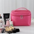thumbnail image 3 of Bolsa de maquillaje versión coreana, gran capacidad, bolsa de almacenamiento portátil de artículos de tocador de viaje con forma de corazón para niña, 3 of 6