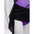 thumbnail image 6 of SiiRoh Kids Girls Sparkly Sleeveless Asymmetrical Gymnastics Leotard Ruched Ballet Lyrical Dance Dress Purple 10, 6 of 7