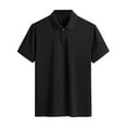 thumbnail image 2 of WREESH Men's Short Sleeve Solid Color Ice Silk Shirt Men's Refreshing Top Made of Ice Silk Black, 2 of 4