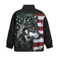 thumbnail image 5 of Uorisanigo Girls Half Zip Cropped Pullover Sweatshirt Wolf American Flag Long Sleeve Pullover Top Oversized Sweatshirts for Kids Fall Winter Clothes Quarter Zipper Hoodies, 5 of 7
