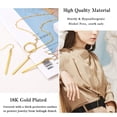 thumbnail image 3 of Silvora 14K Gold Plated Long Necklaces Earrings Set for Women Dainty Drop Bar Pendant Lariat Y-Necklaces Adjustable Long Chain Earrings Trendy Jewelry Gifts for Girlfriend Wife Valentine's Day, 3 of 7