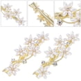 thumbnail image 4 of Miangastore Flower Shape Rhinestone Hairpins Women Bridal Accessory 2Pcs 2.8x1.2x0.8in, 4 of 9