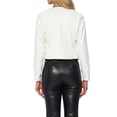 thumbnail image 3 of CHAQUETA DE MUJER INSPIRE CHIC DE CUERO SINTÉTICO, CORTA, SIN COLLAR, ABIERTO EN FRONTAL, CHAQUETAS DE MOTO BIKER S BLANCA, 3 of 6