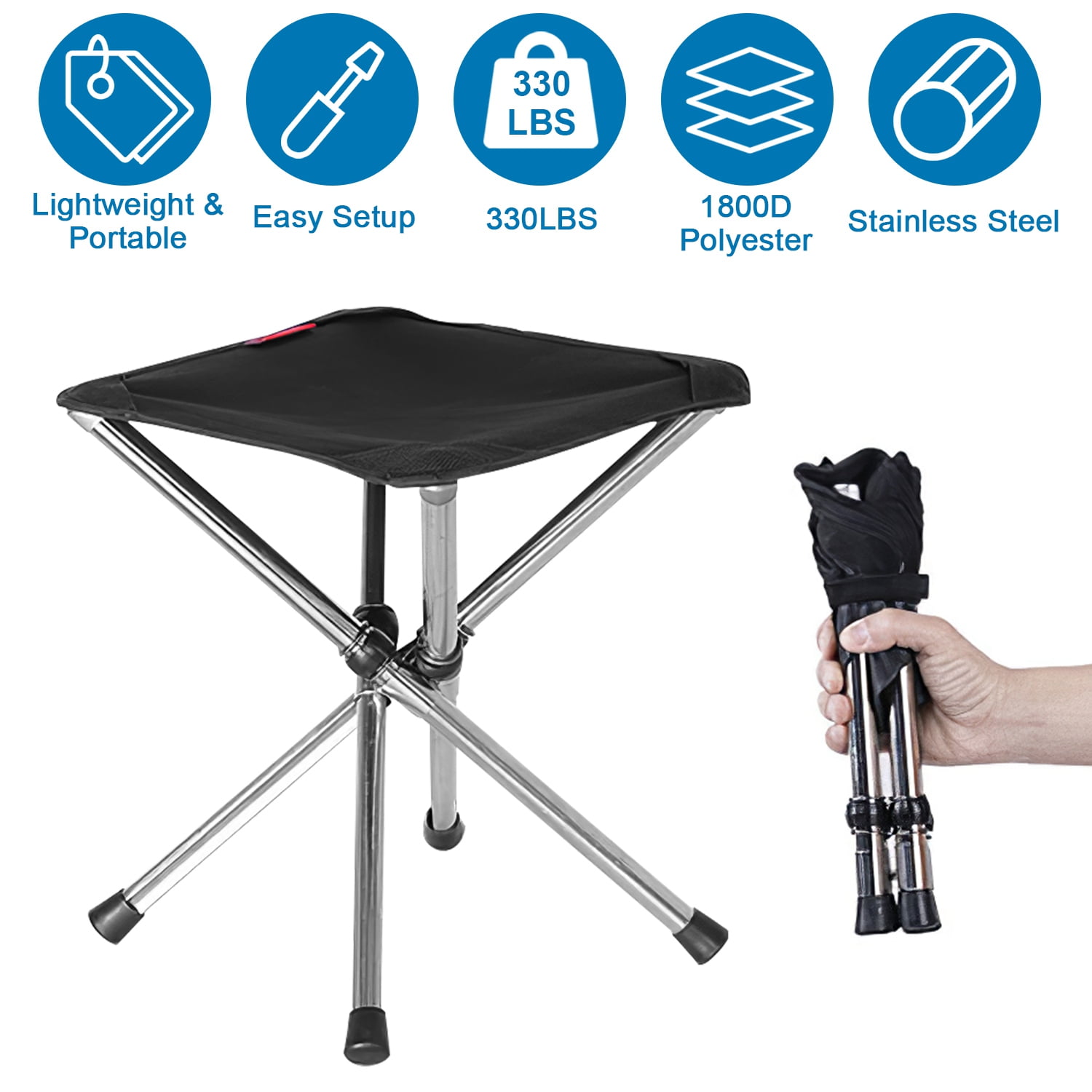 Foldable Camping Stool Retractable Portable iMounTEK Folding Chair Easy