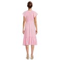Time and Tru Women's Midi Linen Striped Dress