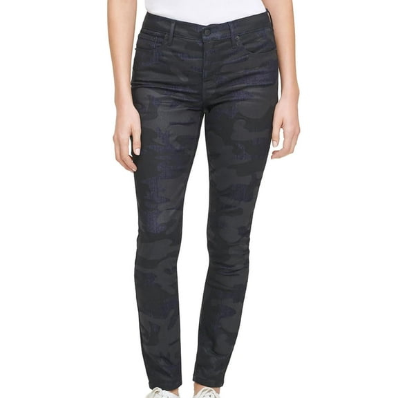 Calvin Klein Womens Camouflage-Print Skinny Jeans