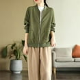 thumbnail image 5 of Chaquetas para mujer Ropa Moda coreana Chaquetas de béisbol holgadas de gran tamaño Cárdigans sólidos Abrigos de manga larga con cremallera Tops de mujer, 5 of 5