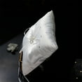 thumbnail image 3 of VONKY Ring Cushion Satin Ribbons Bowknot Rings Pillow Full Filling Exquisite Easy Matching Wedding Accessory Jewelry Shop Bridal White 15*15cm, 3 of 9