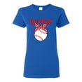 thumbnail image 1 of Wild Bobby, Cute Baseball Mom Ribbon Gift, Mother's Day, Women Graphic T-Shirt, Royal, Small, 1 of 3
