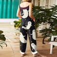 thumbnail image 4 of WTOBBY Halloween Printed Women's Jumpsuit, Casual Loose Retro Design with Suspenders in Cotton Linen Blend, Ideal for Relaxed and Fashionable Wear,WhiteM, 4 of 6