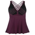 thumbnail image 3 of Firpearl Women's Tankini Swimsuits Tops Cross Back Flowy Swim Tops Modest Swimwear, 3 of 4