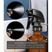 Liba 16 oz Amber Glass Refillable Empty Spray Bottles with Trigger Sprayer, 2 Pack
