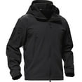 thumbnail image 5 of TACVASEN Mens Outdoor Soft Shell Hoodie Winter Fleece Jacket hooks and loops Coat Black 2XL, 5 of 8
