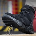 thumbnail image 5 of XQJ Men's Steel Toe Work Boots, Comfortable Lightweight Industrial Construction Shoes, Durable High Top Safety Boots - Black - Size 10.5, 5 of 9