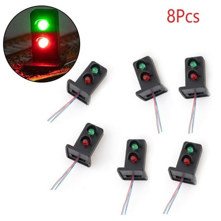 

8Pcs Model Train Signals 2 Lights HO scale Railroad LED Signal Lamp 20mm