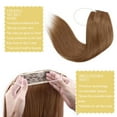 thumbnail image 4 of Benehair 100% Human Hair Extensions Wire In Headband Invisible Remy Hair Weft for Women Thick Straight Brown US, 4 of 10